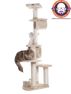 Armarkat 74 in. Press Wood Real Wood Cat Tree with Cured Sisal Posts for Scratching, A7463