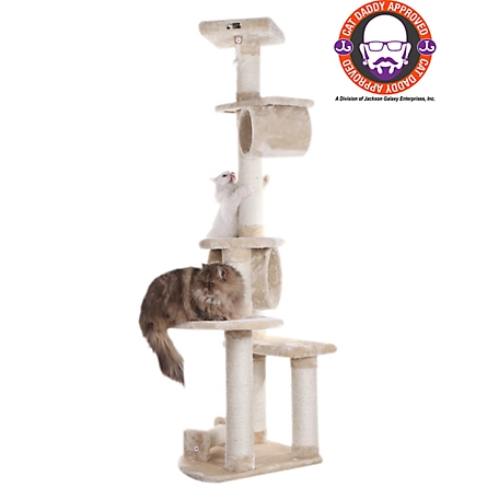 Armarkat 74 in. Press Wood Real Wood Cat Tree with Cured Sisal Posts for Scratching, A7463