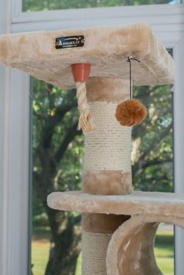 Image showing  74 in. H Press Wood Real Wood Cat Tree With Cured Sisal Posts for Scratching