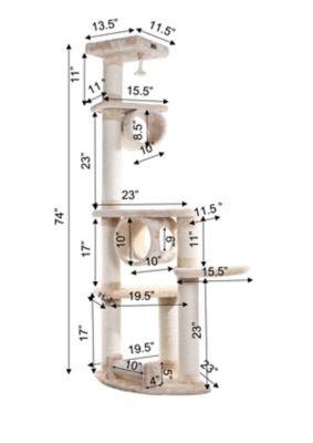 Image showing 6 th Armarkat 74 in. H Press Wood Real Wood Cat Tree With Cured Sisal Posts for Scratching