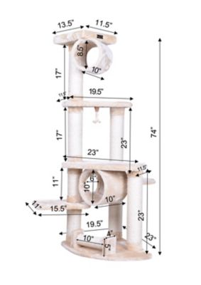 Image showing 7 th Armarkat 74 in. H Press Wood Real Wood Cat Tree With Cured Sisal Posts for Scratching