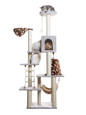 Image showing  Real Wood Cat Climber Play House, A7802 Cat furniture With Playhouse, Lounge Basket