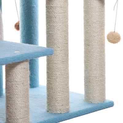 Image showing 6 th Armarkat 38 in. High Ivory Cat Step Stairs Ramp Real Wood Cat Scratcher