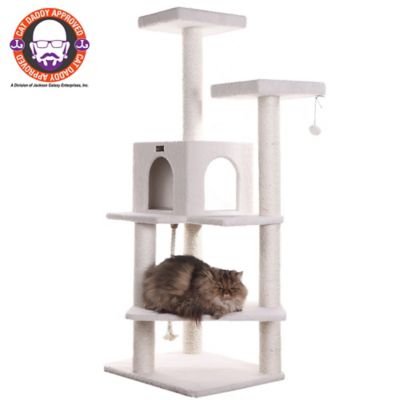 Armarkat 57 in. Fleece Covered Real Wood Cat Tree Climber, Ivory