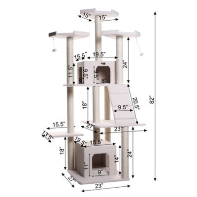 Image showing  B6203 Classic Real Wood Cat Tree, Five Levels With Condo and Two Perches