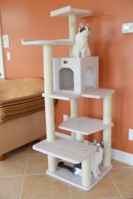 Image showing 3 th Armarkat B6802 Classic Real Wood Cat Tree, 6 Levels with Condo and 2 Perches, Ivory