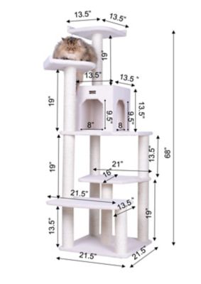 Image showing 6 th Armarkat B6802 Classic Real Wood Cat Tree, 6 Levels with Condo and 2 Perches, Ivory