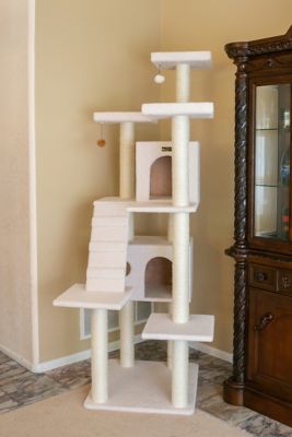 Armarkat Classic Cat Tree In Ivory Jackson Galaxy Approved Multi Levels With Ramp Three Perches Two Condos B7701 At Tractor Supply Co