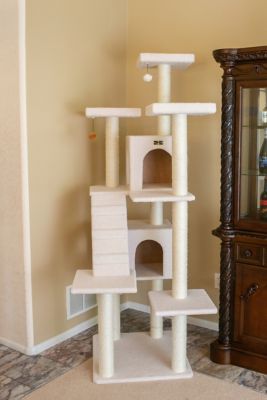 Armarkat Classic Cat Tree In Ivory Jackson Galaxy Approved Multi Levels With Ramp Three Perches Two Condos B7701 At Tractor Supply Co