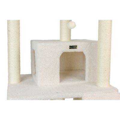 Image showing  82 in. 3-Tier Classic Real Wood Cat Tree with Ramp, Rope Swing and Two Condos, Ivory, Jackson Galaxy Approved