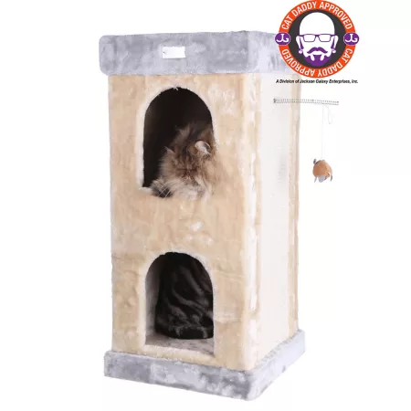 Armarkat 32" Double Condo Real Wood Cat House with Scratching Mat Cat Trees & Condos