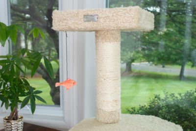 Image showing  57 in. Soft Heavy-Carpet Cat Furniture Real Wood Condo for Large Cat
