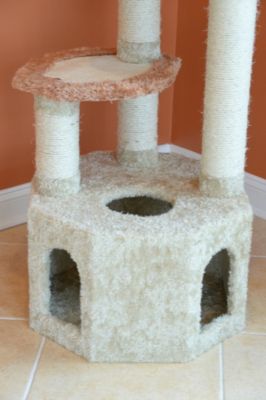 Image showing 7 th Armarkat 57 in. Soft Heavy-Carpet Cat Furniture Real Wood Condo for Large Cat