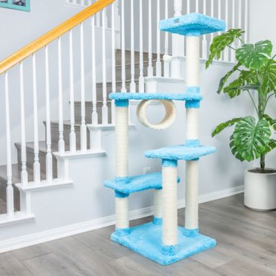 Armarkat Real Wood Cat Climber, Cat Jungle Tree With Platforms, X6105 Sky blue