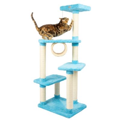 Image showing  Real Wood Cat Climber, Cat Jungle Tree With Platforms, X6105 Sky blue