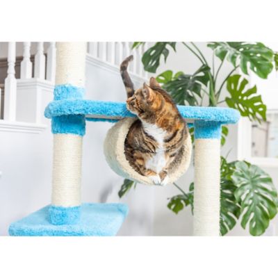 Image showing  Real Wood Cat Climber, Cat Jungle Tree With Platforms, X6105 Sky blue