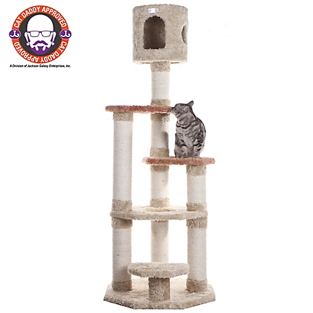 Armarkat Real Wood Cat Climber, Cat Jungle Tree with Sisal Carpet Platforms for Kittens Pets Play, X6606