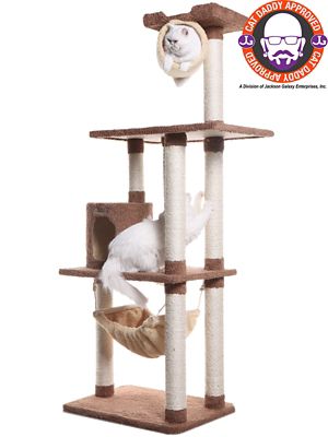 Armarkat Real Wood Cat Tree with Scratch Posts, Hammock for Cats & Kittens