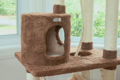 Image showing  Real Wood Cat Tree with Scratch Posts & Hammock, 70 in.