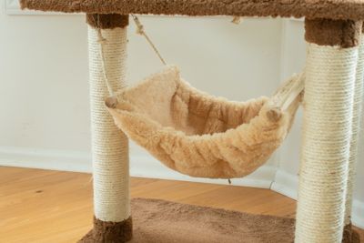 Image showing  Real Wood Cat Tree with Scratch Posts & Hammock, 70 in.