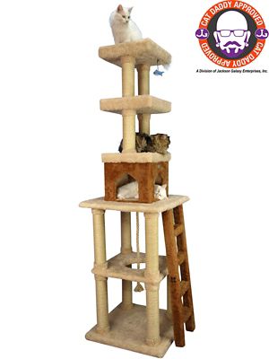 Armarkat Multi-Level Real Wood Cat Tower Cat Tree In Beige