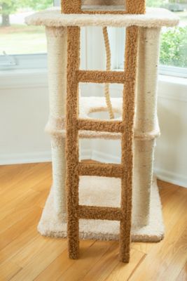 Image showing  83 in. Multi-Level Real Wood Cat Tower Cat Tree, Beige