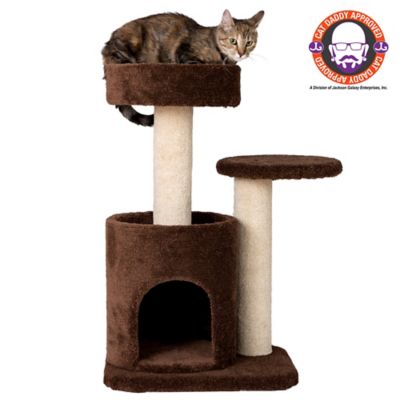 Armarkat Carpeted Cat Tree Gym Real Wood Scratching Post, 30 in.