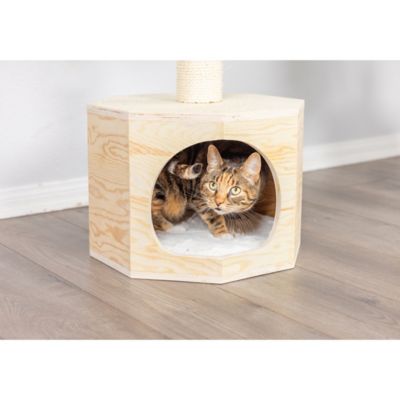 Image showing  Double Base Solid Wood Cat Tree Tower House, 29 in.