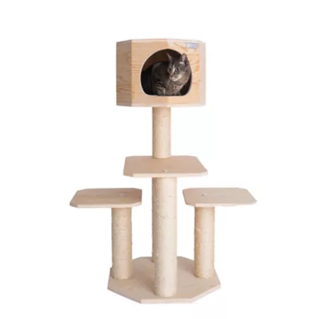 Armarkat Premium Model Scots Pine Real Wood Cat Tree 46" Tall Cat Trees & Condos