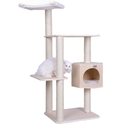 Armarkat Real Wood Premium Scots Pine 54 in. Cat Tree with Three Levels, Perch, Condo