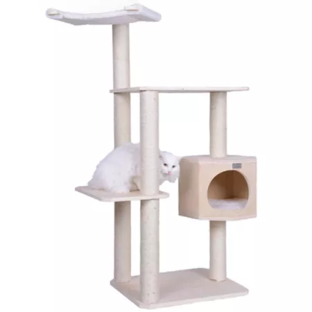 Armarkat Real Wood Premium Scots Pine 54 in Cat Tree with Three Tiers Perch Condo Cat Trees & Condos