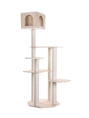 Image showing  Real Wood Premium Scots Pine 69-in. Cat Tree with Five Levels, Perch, Condo