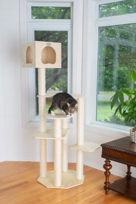 Image showing  Real Wood Premium Scots Pine 69-in. Cat Tree with Five Levels, Perch, Condo