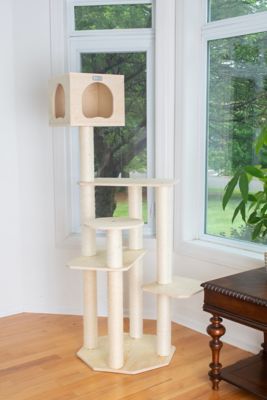 Image showing  Real Wood Premium Scots Pine 69-in. Cat Tree with Five Levels, Perch, Condo
