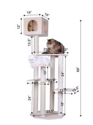 Image showing 6 th Armarkat Real Wood Premium Scots Pine 69-in. Cat Tree with Five Levels, Perch, Condo