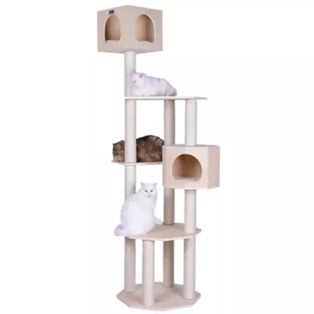 Armarkat Premium Scots Pine 85 in Real wood cat tree with five levels two condos Cat Trees & Condos