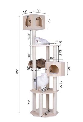 Image showing 5 th Armarkat Premium Scots Pine 85 in. Real Wood Cat Tree with Five Levels, Two Condos
