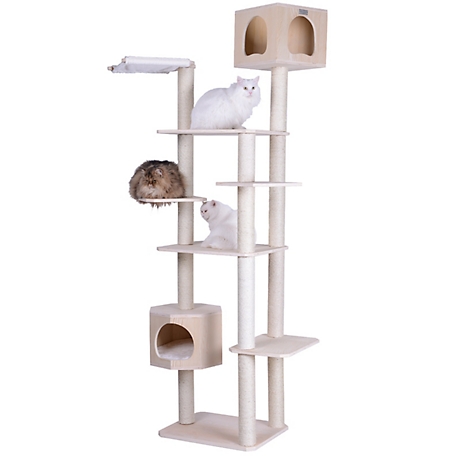 Armarkat 89 in. 7-Tier Premium Scots Pine Cat Tree Tower with 2 Playhouses