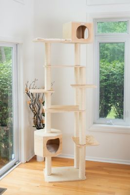 Image showing  89 in. 7-Tier Premium Scots Pine Cat Tree Tower with 2 Playhouses