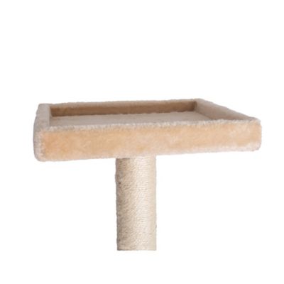 Image showing 6 th GleePet 57 in. Real Wood Cat Tree in Beige with Playhouse and Perch