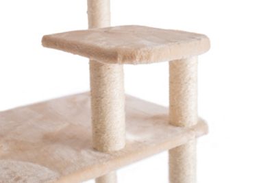Image showing 6 th GleePet 74 in. Real Wood Cat Tree with Seven Levels, Beige