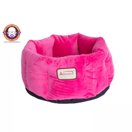 Armarkat Warm Pet Cuddle House Cat Bed Pink 15 in. Bolster Dog Beds