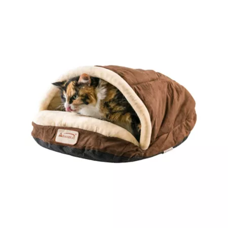 Armarkat 21" Slipper Pet Bed Mocha/Beige Covered Dog Beds