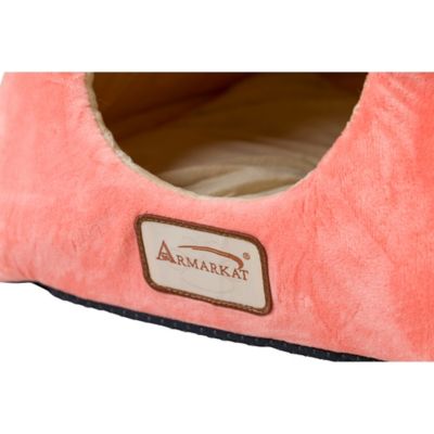 Image showing 5 th Armarkat 2-In-1 Cave Shape and Cuddle Cat Bed, Orange/Beige