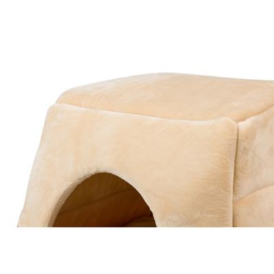 Image showing 6 th Armarkat 2-In-1 Cave Shape and Cuddle Cat Bed, Orange/Beige
