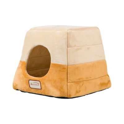 Image showing 5 th Armarkat 2-In-1 Cave Shape and Cuddle Cat Bed, Brown/Beige