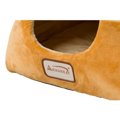 Image showing 6 th Armarkat 2-In-1 Cave Shape and Cuddle Cat Bed, Brown/Beige