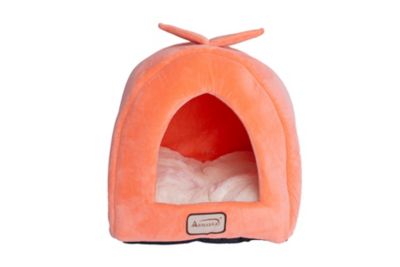 Image showing  Cave Shape Cat Bed, Orange/Ivory