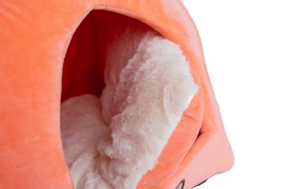 Image showing  Cave Shape Cat Bed, Orange/Ivory