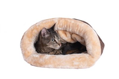Image showing  Soft Cave Sleep Pet Bed for Dogs and Cats, Mocha